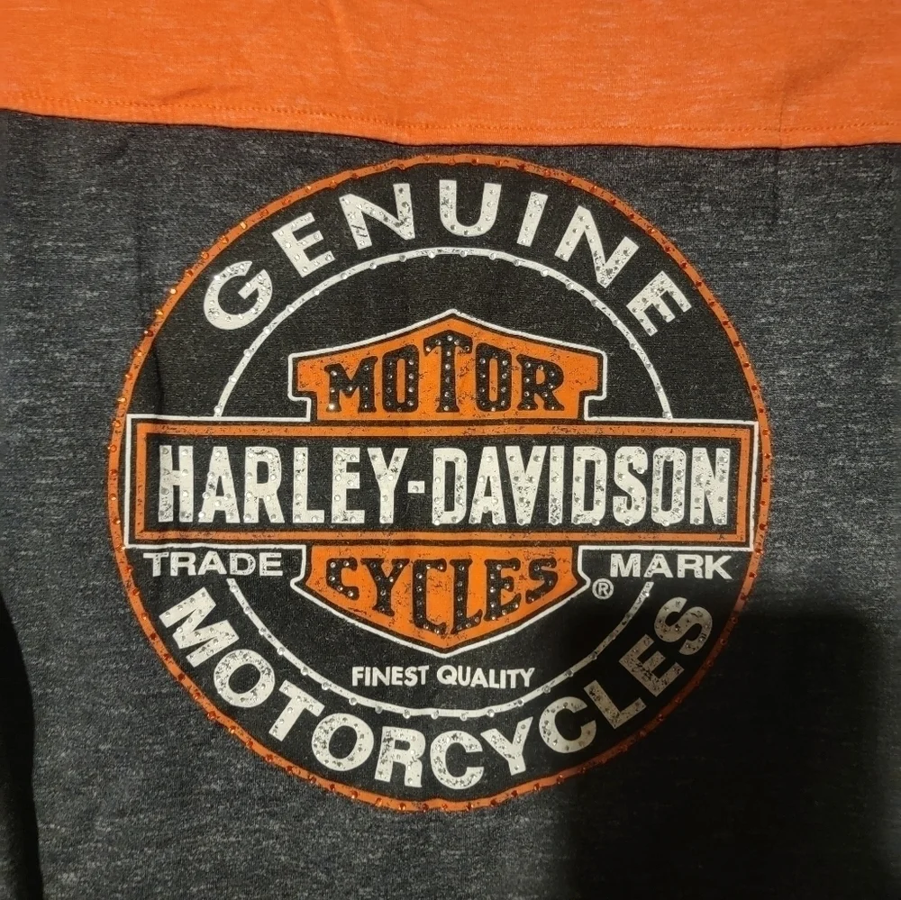 Harley Davidson Women's Genuine Oil Can Henley Women’s Size Petite-Small - Picture 4 of 8